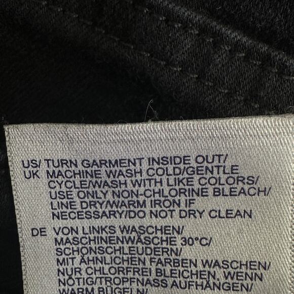 NYDJ Button Fly Jeans Size 14W Black Wide Leg Lift Tuck Tech Raw Hem Preppy EUC - Picture 9 of 10